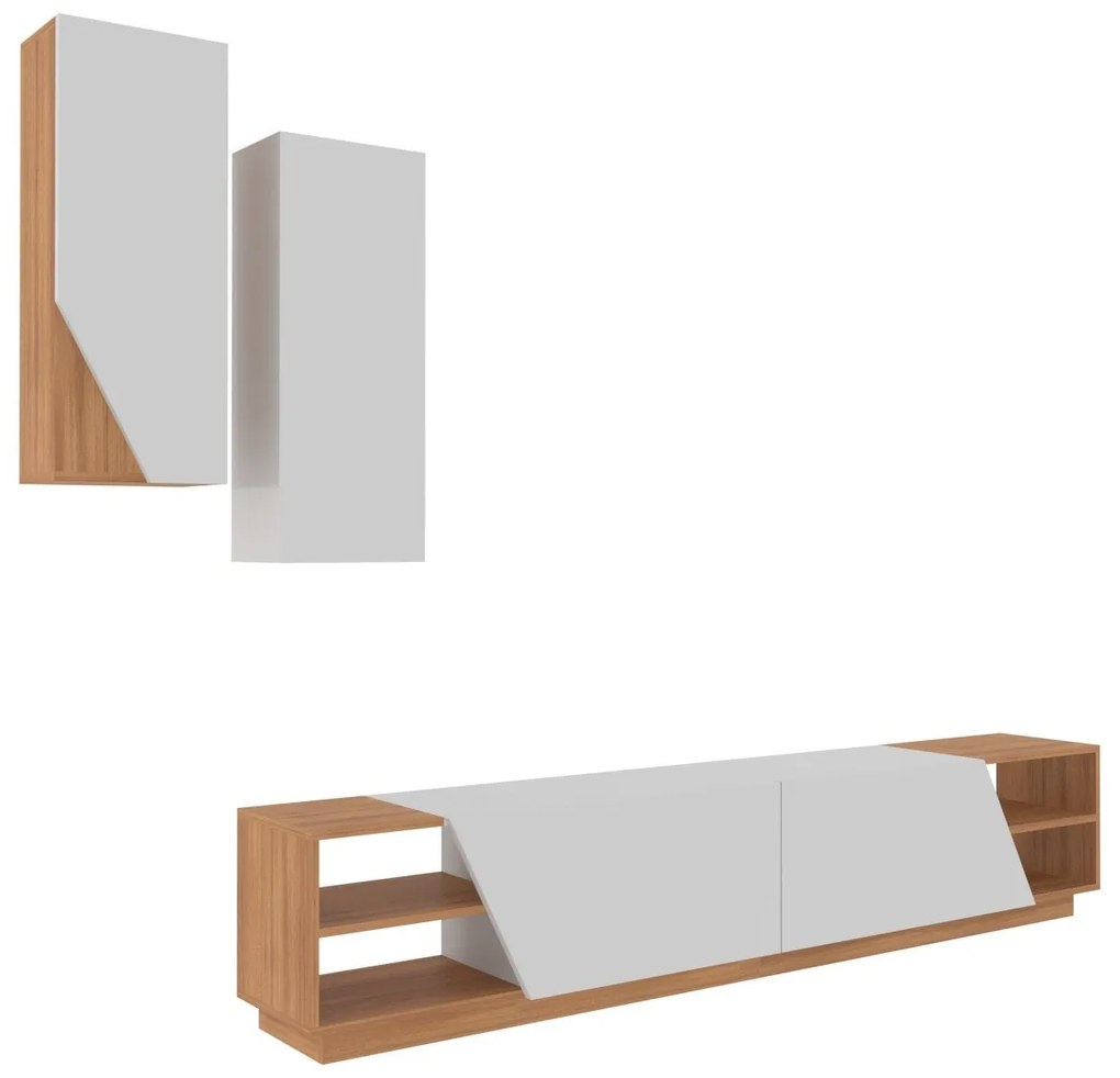 TV szekrény Zebra - White, Teak