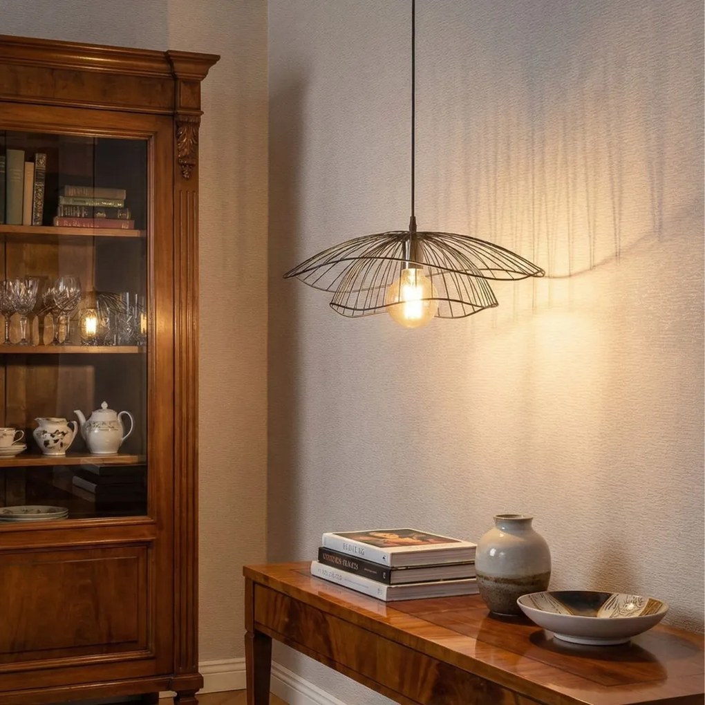 Tel 6500 fekete fém függőlámpa, Ø50 cm