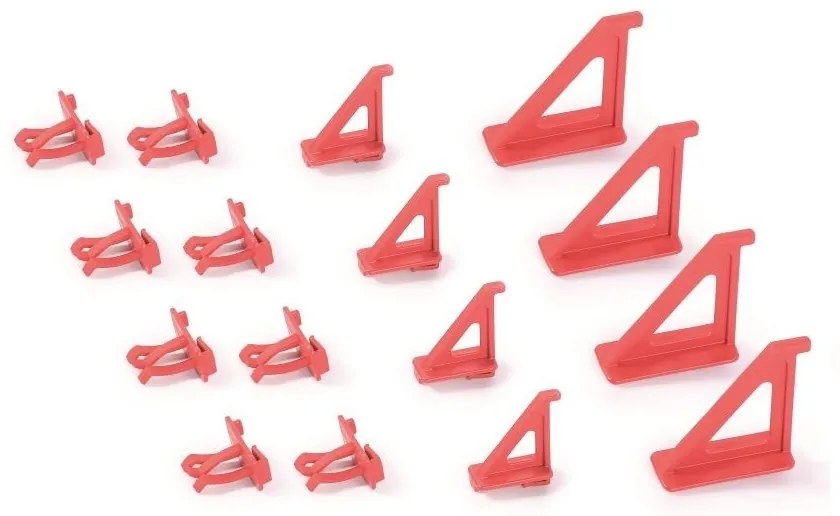 Kistenberg BINEER HOOKS tartókonzolok készlet panelek rögzítéséhez, piros, 16 db