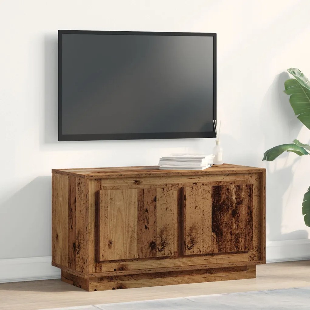 TV szekrény régi fa 80x35x45 cm mérnöki fa