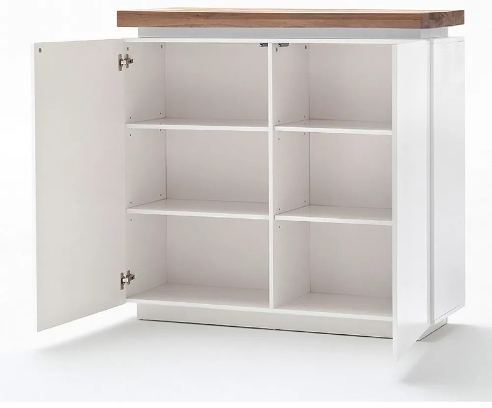 Romina polcos komód lakkozott MDF LED világítással 120 cm
