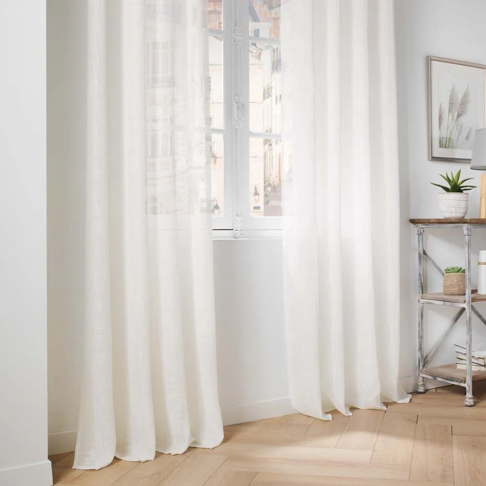 Krémszínű átlátszó függöny 140x280 cm Haltona – douceur d'intérieur