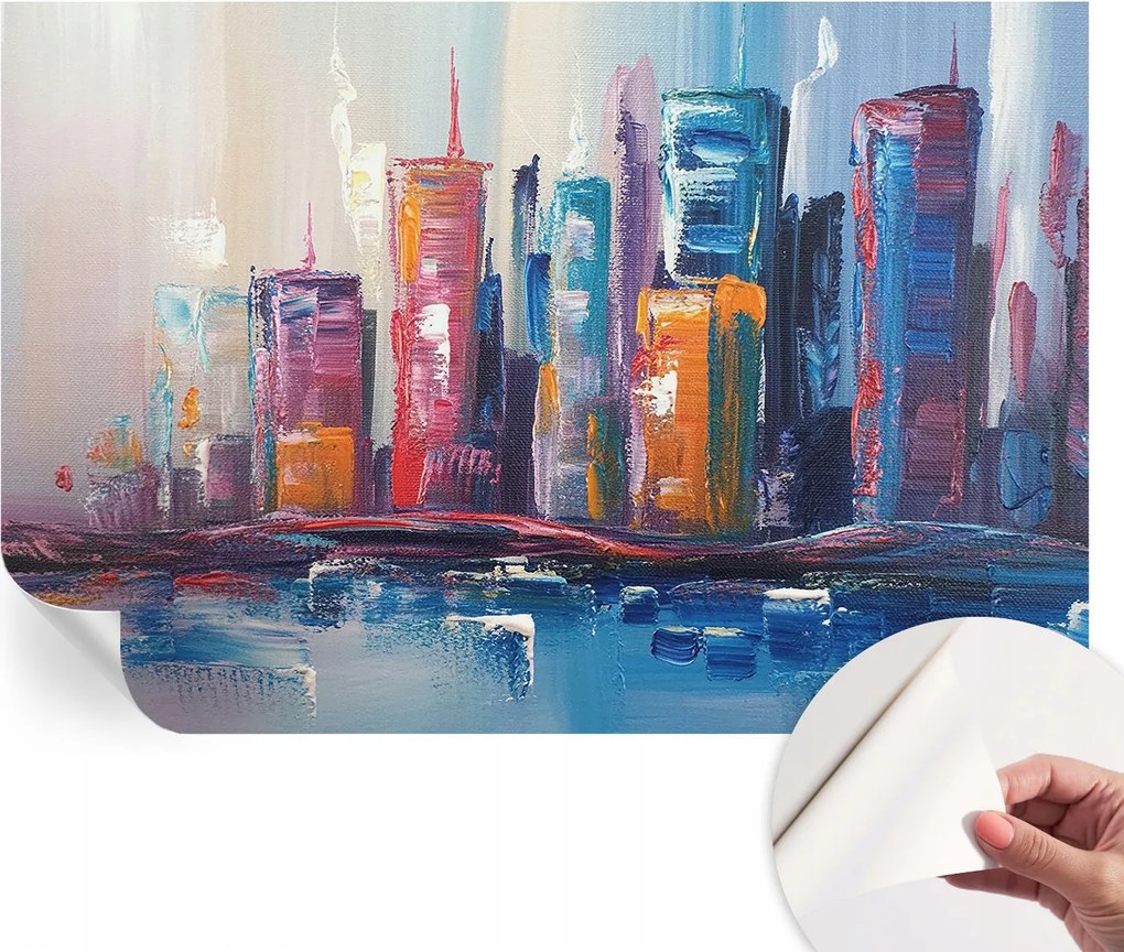 Modern öntapadós fotótapéta Mosható Színes város 104x70 cm