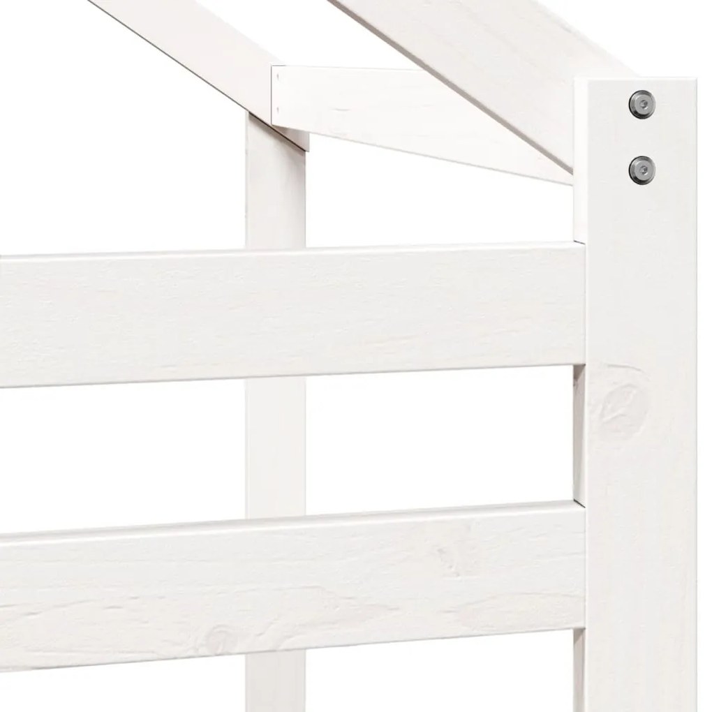 fehér tömör fenyőfa gyerekágytető 198 x 97 x 113 cm