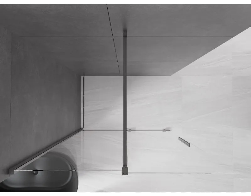 Mexen Velar, tolóajtó a nyílásba Walk-In típusú 150 cm, 8 mm átlátszó üveg, grafit matt, 871-150-000-03-66