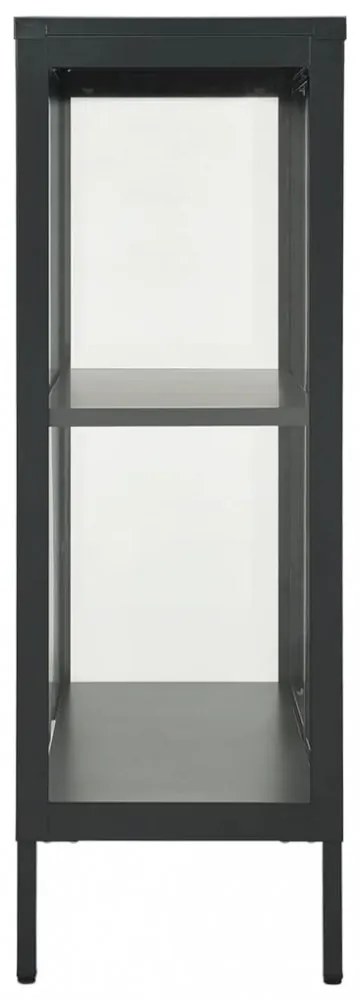 antracitszürke acél és üveg tálalószekrény 75 x 35 x 105 cm