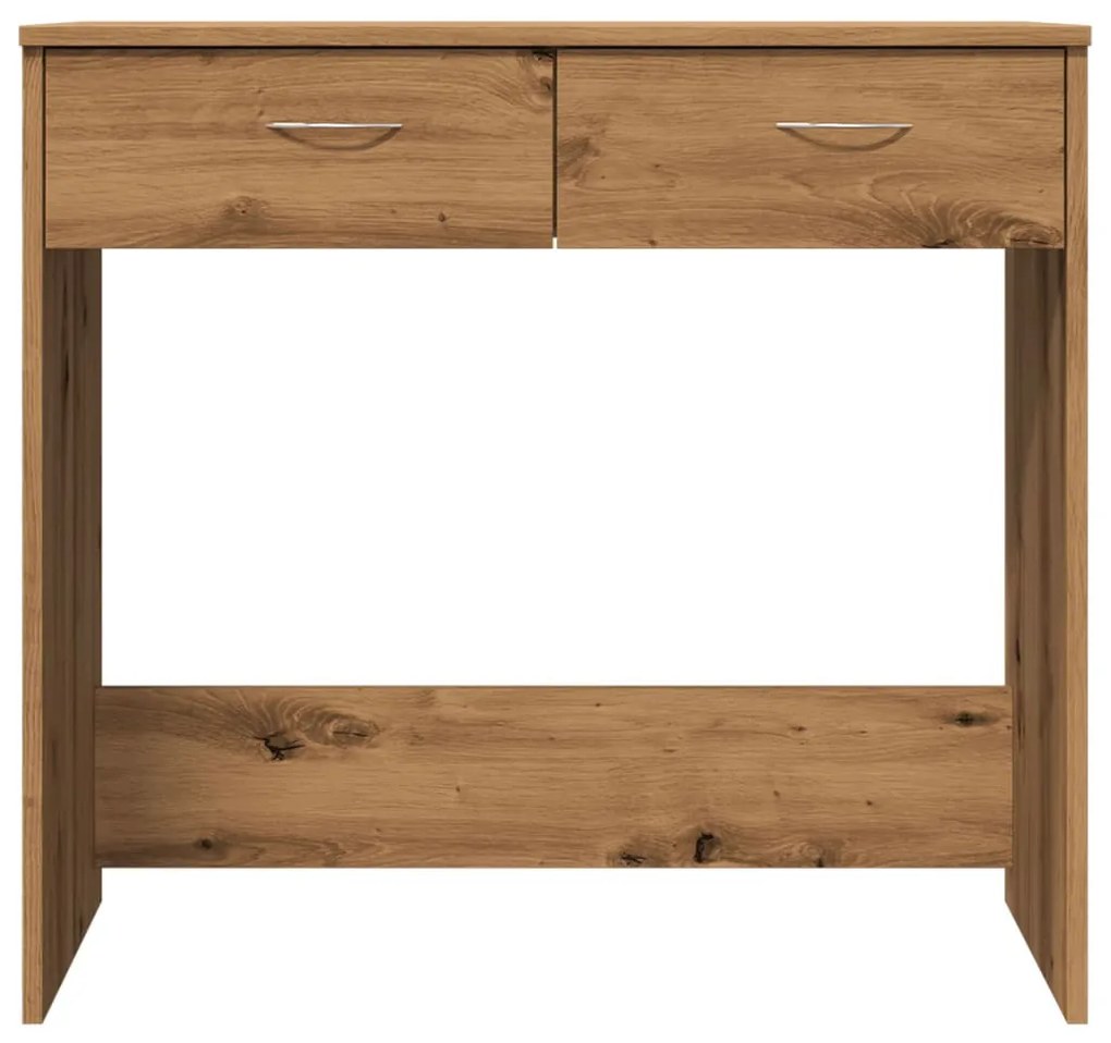 kézműves tölgy színű szerelt fa íróasztal 80 x 40 x 75 cm