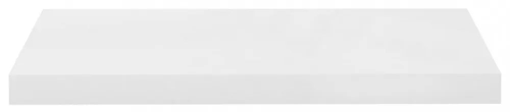 2 db magasfényű fehér MDF lebegő fali polc 60 x 23,5 x 3,8 cm