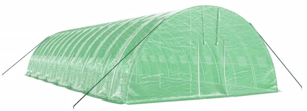 zöld acélvázas melegház 84 m² 14 x 6 x 2,85 m