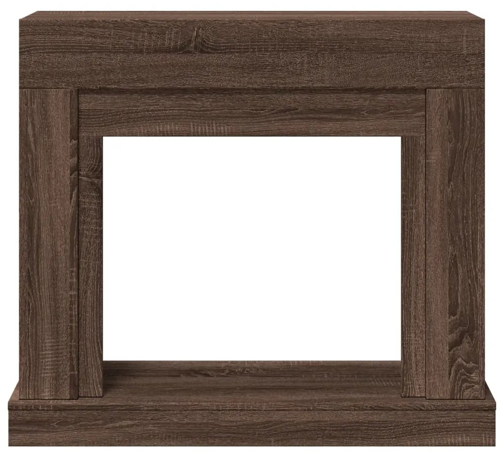 barna tölgy színű szerelt fa kandallóburkolat 100x30x87,5 cm