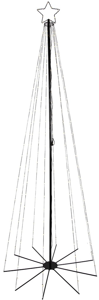 Karácsonyi állólámpa fekete 240 cm LED-del, IP44-es védelemmel és távirányítóval - Nagi