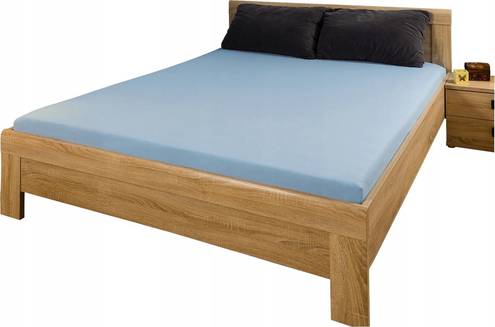 Gumis jersey lepedő 140x200x30 cm Kék