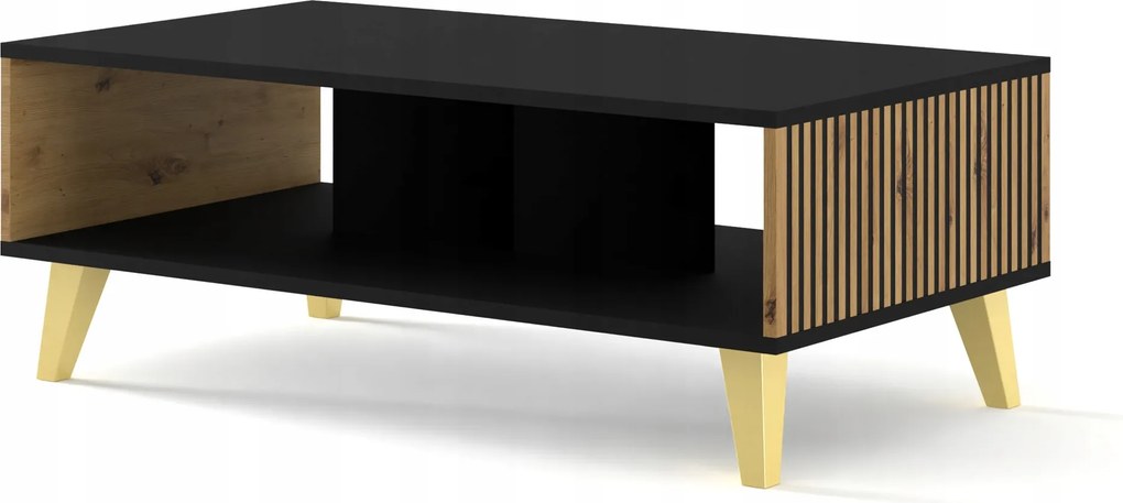 Dohányzóasztal Ravenna F 90x60 fekete tölgy artisan Ufpzl