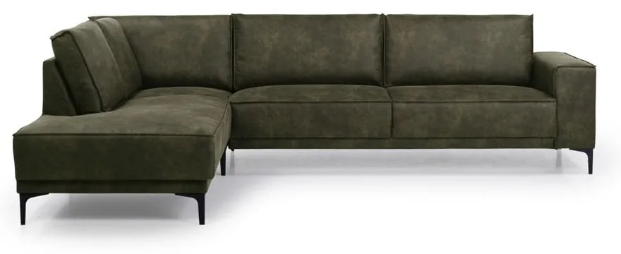 Zöld bőrutánzat sarokkanapé (bal oldali) Copenhagen – Scandic
