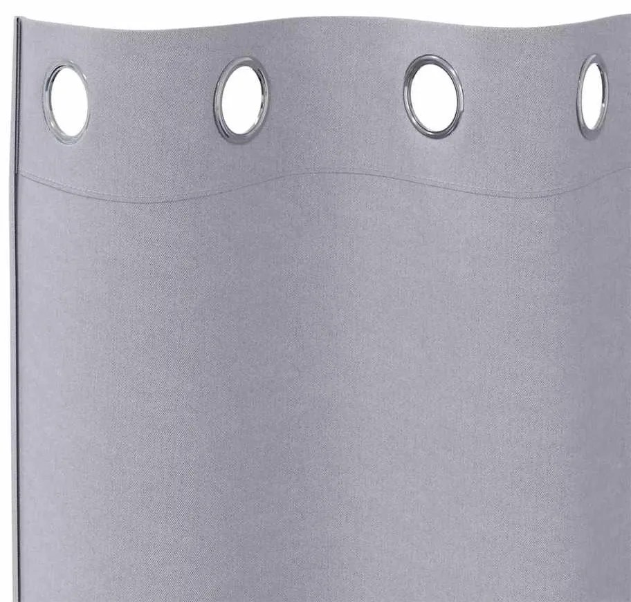 Függönyök függönyökkel 2 pcs Fém szürke Poliészter