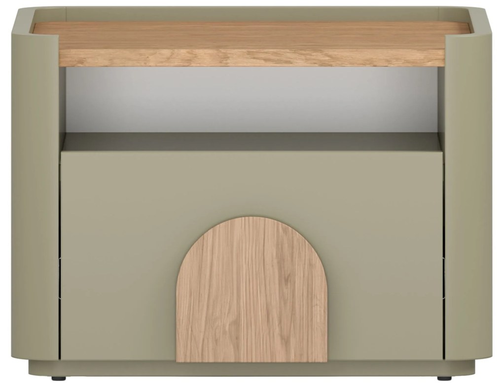 Amilio éjjeliszekrény 50 cm - eukaliptusz / baltic tölgy / natúr tölgy fogantyú