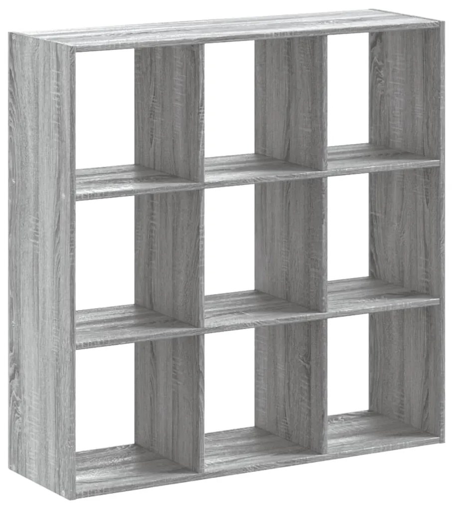szürke sonoma színű szerelt fa könyvespolc 102 x 32 x 102 cm