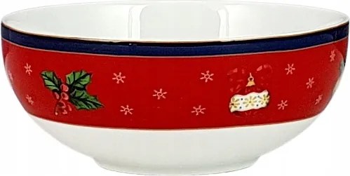 Karácsonyi porcelán|CSENDES Éjszaka Saláta tálaló müzli 15 cm piros|Bogucice