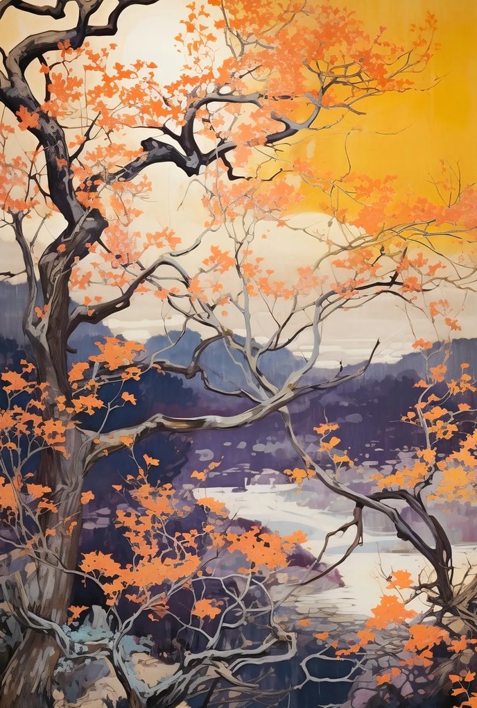 Poszter 67,5x100cm Arany Ősz a tóparton