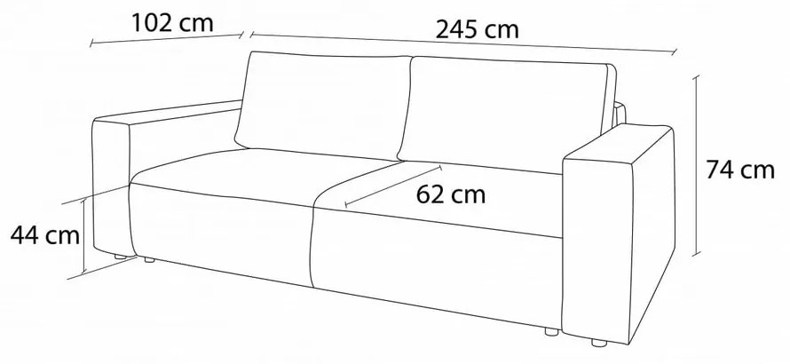 Sötétszürke kordbársony kinyitható kanapé 245 cm Nihad – Bobochic Paris