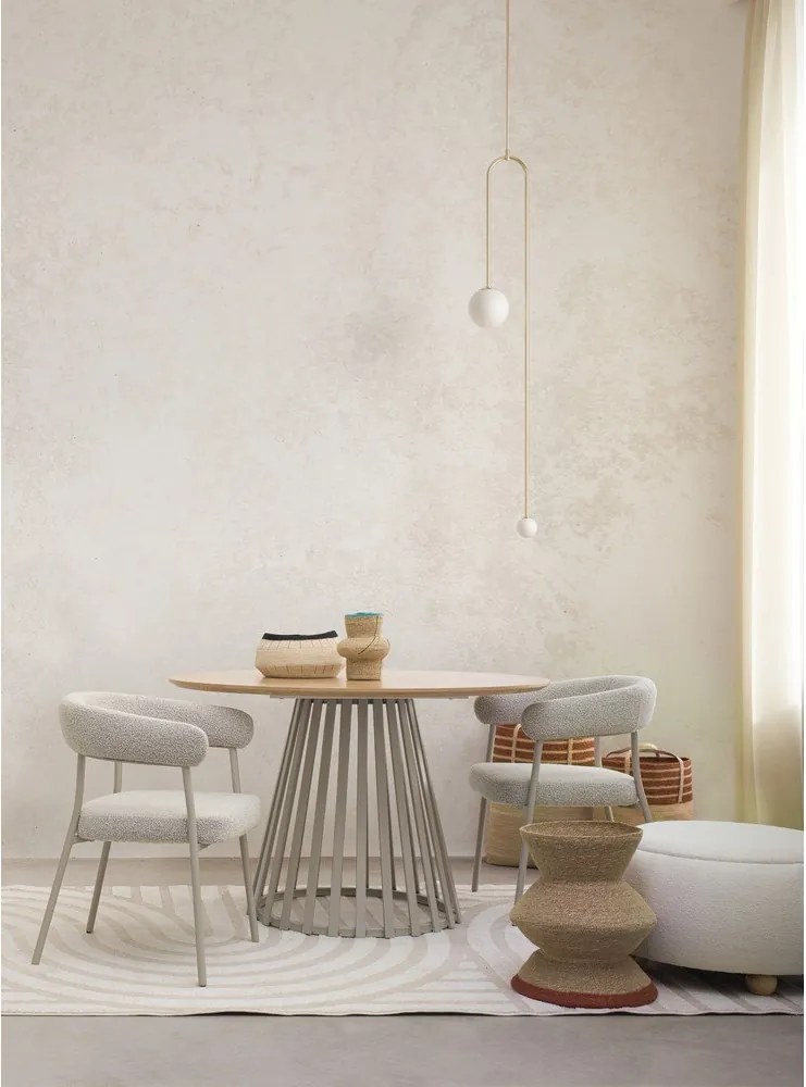 Krémszínű buklé puff Irisha – Bizzotto