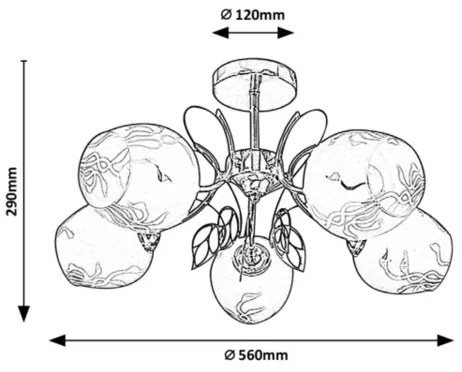 Rabalux - Csillár rúdon 5xE27/40W/230V