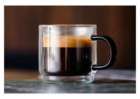 Üveg eszpresszó bögre szett 2 db-os 80 ml Carbon – Vialli Design