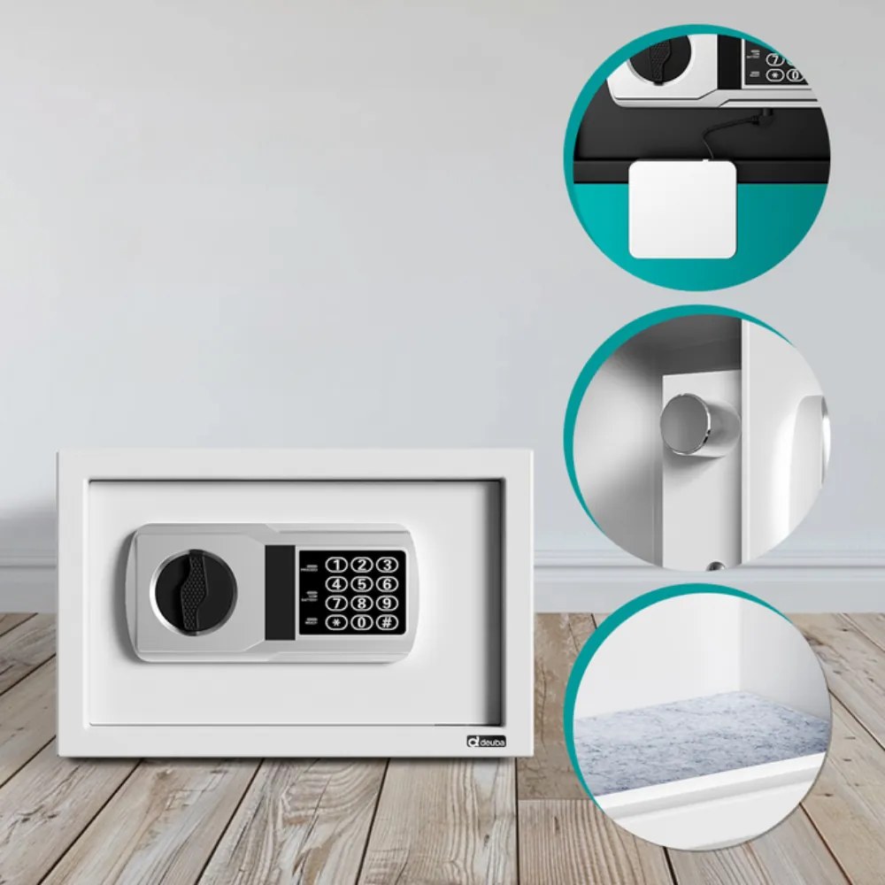 Deuba SAFETY elektromos bútorszéf, 31 x 20 x 20cm, ezüst