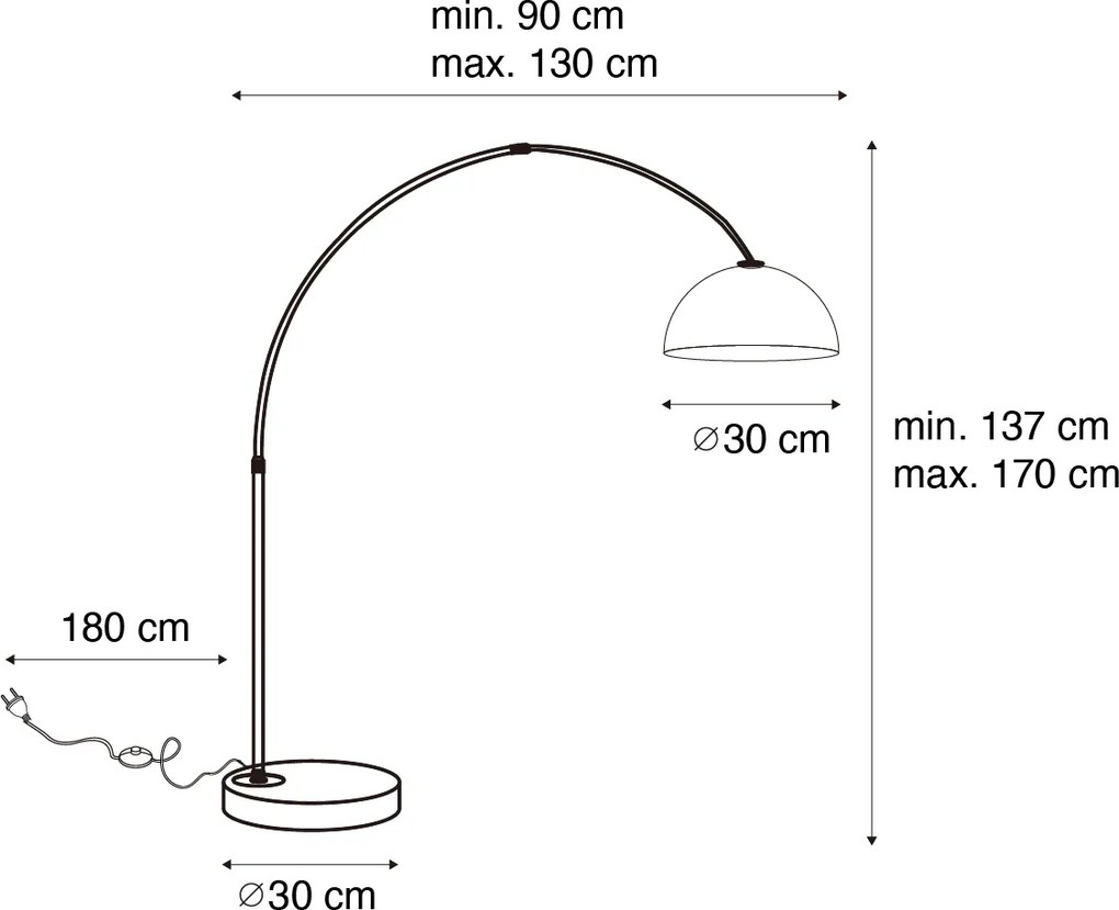 Modern ív lámpa fekete füstüveggel - Arc