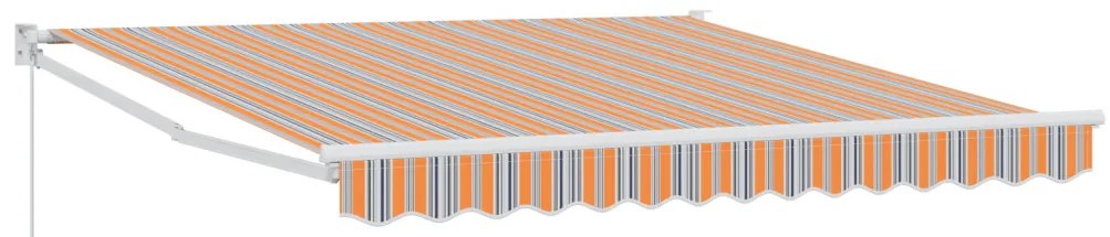 Manuális Behúzható Napellenző Többszínű Csíkos 350x250 cm