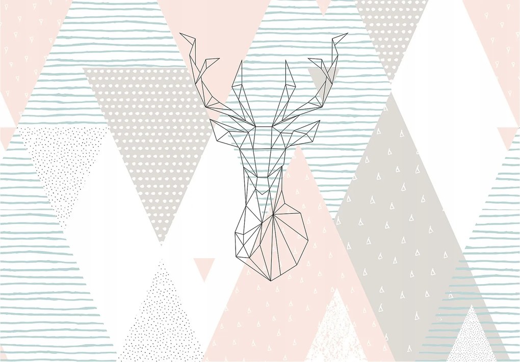 Fotótapéta Szarvas geometria absztrakt minimalizmus pasztell vinil 254x184 +ragasztó