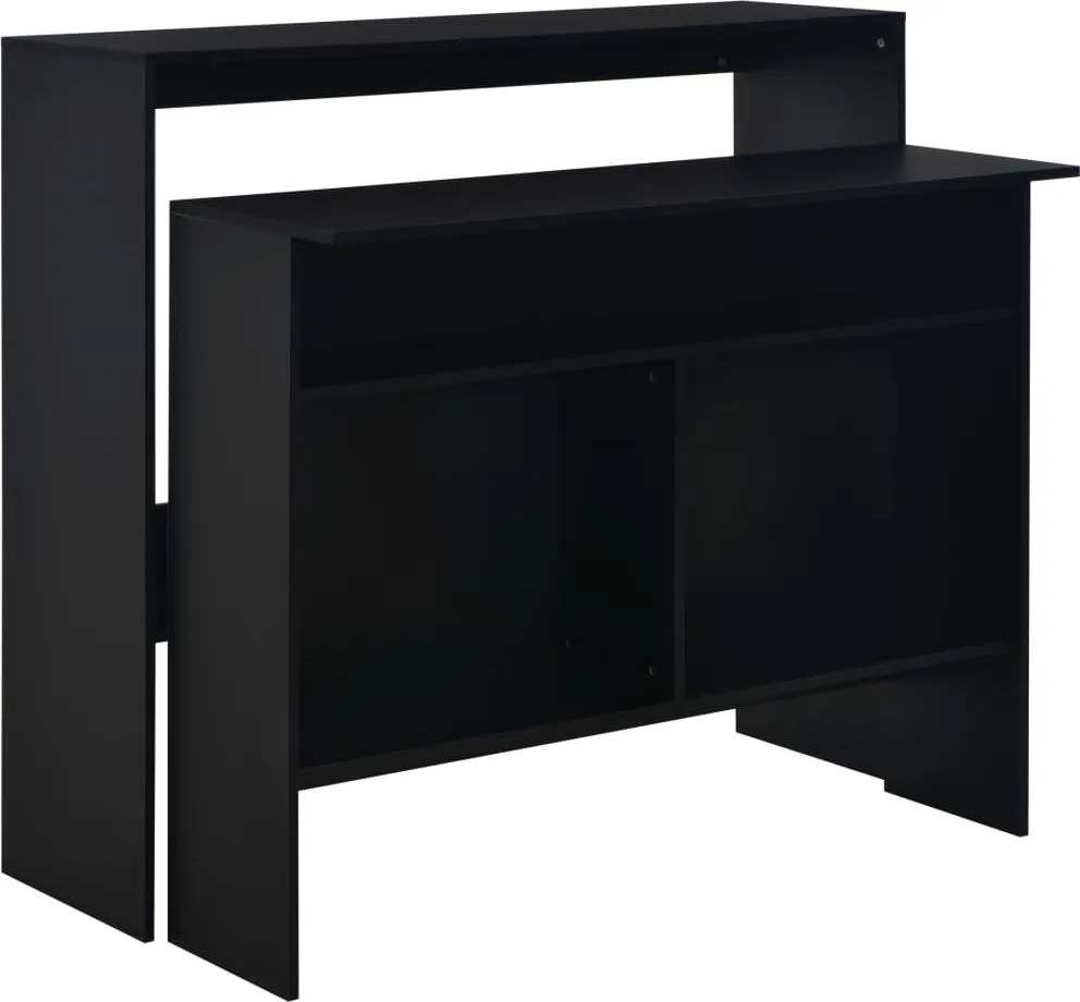 vidaXL fekete bárasztal 2 asztallappal 130 x 40 x 120 cm