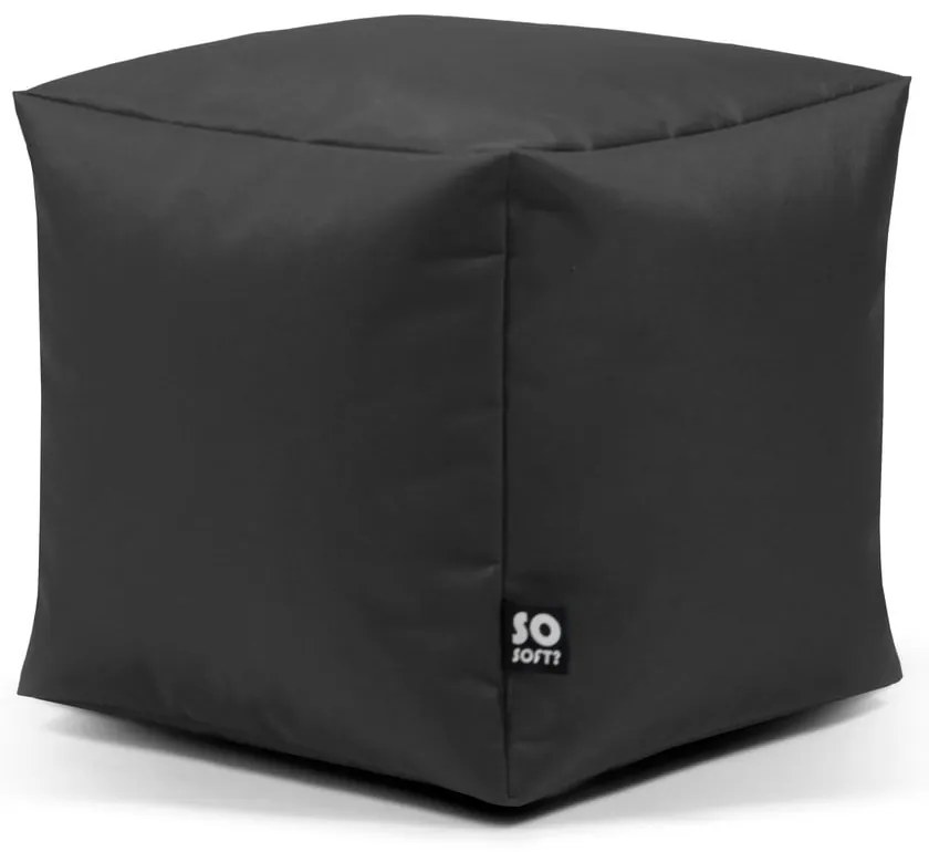 Bézs bőrutánzat gyerek babzsákfotel Cube M – So Soft?