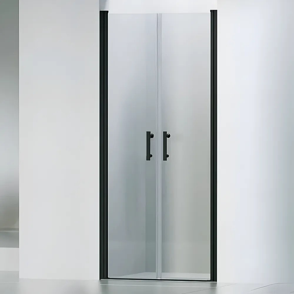 Westy || Black 120 kétszárnyú nyíló zuhanyajtó, 195cm, 6mm, NANO