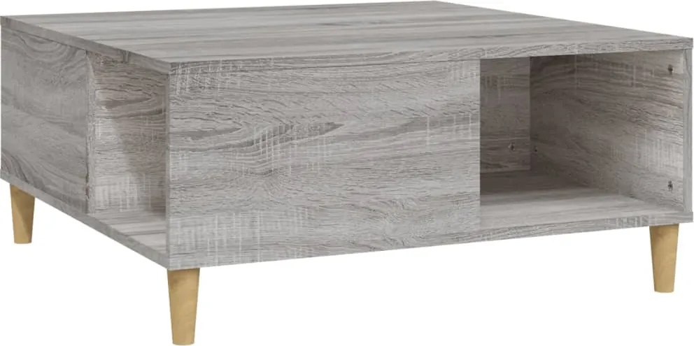 vidaXL szürke sonoma színű szerelt fa dohányzóasztal 80 x 80 x 36,5 cm