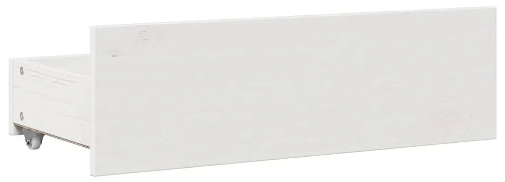 fehér tömör fenyőfa fiókos ágykeret matrac nélkül 135 x 190 cm
