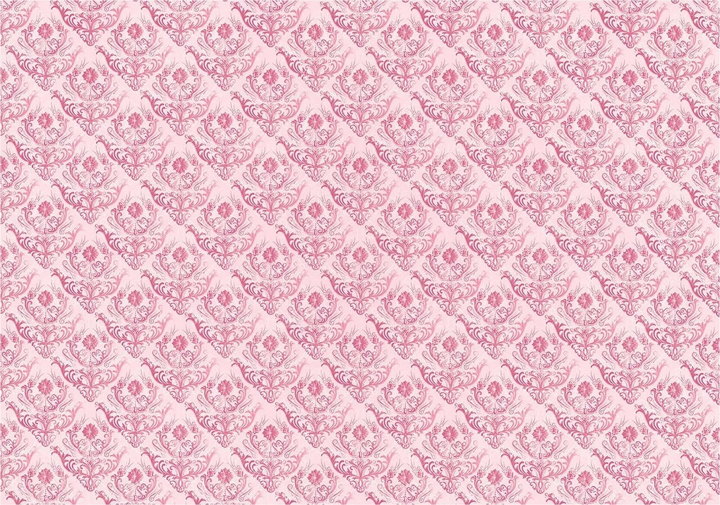Fotótapéta Damask Rózsaszín virágdísz elegáns 368x254 +ragasztó