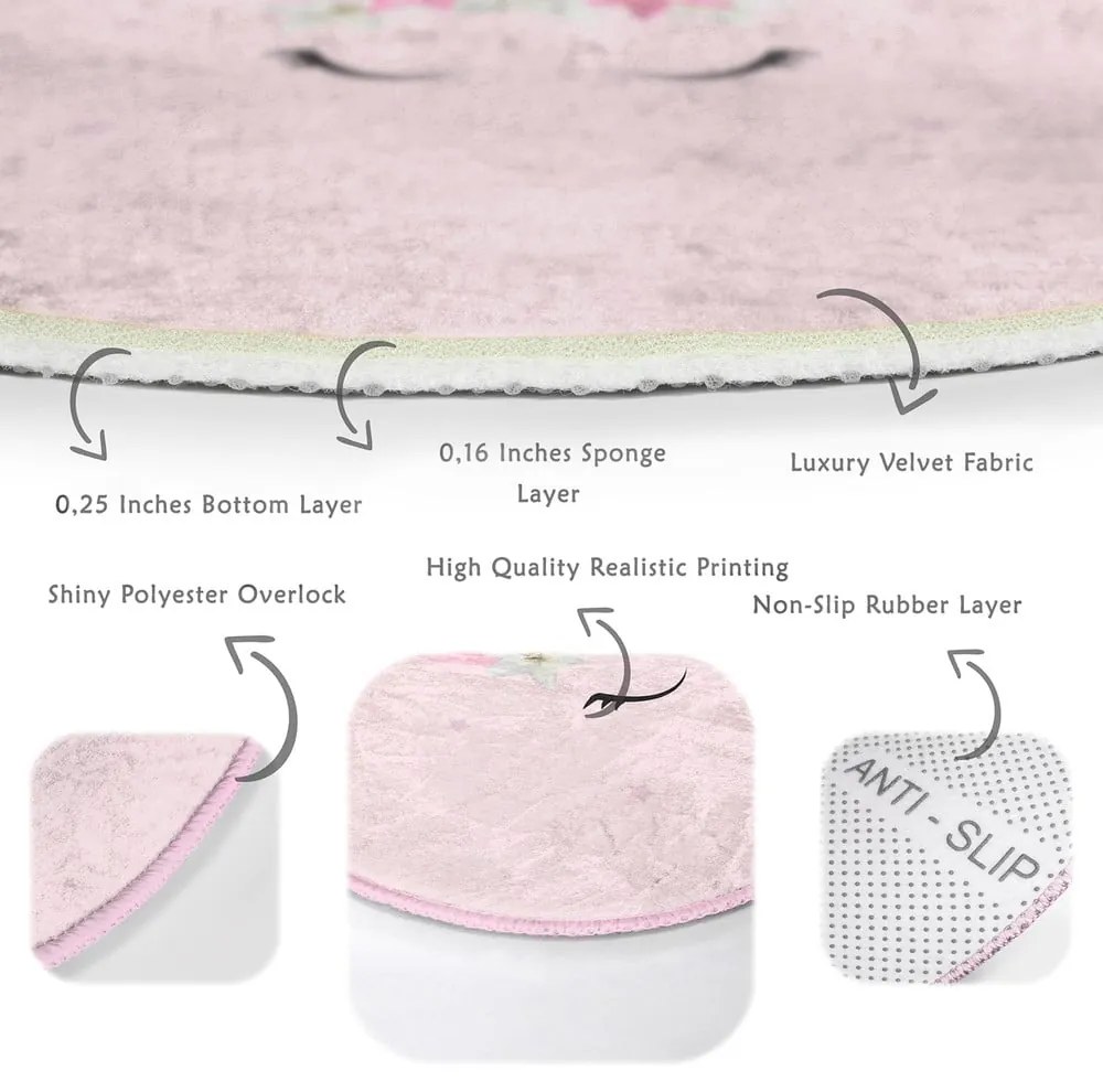 Rózsaszín gyerek szőnyeg ø 100 cm Comfort – Mila Home