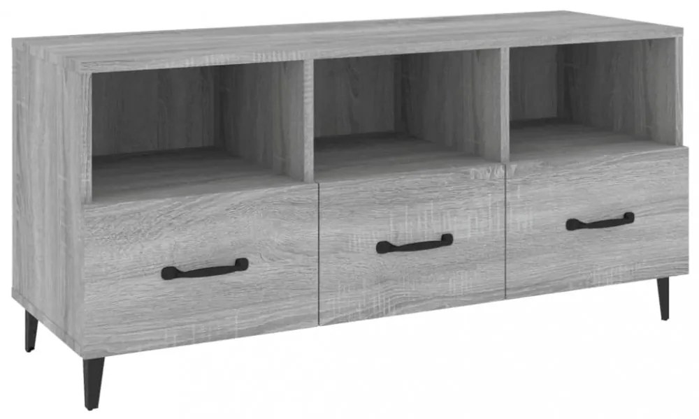 szürke sonoma színű szerelt fa TV-szekrény 102 x 35 x 50 cm