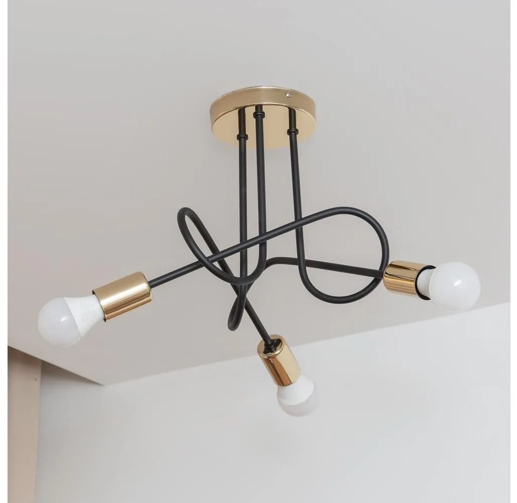 Felületre szerelhető OXFORD csillár 3xE27/15W/230V arany/fekete