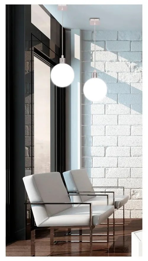 Ezüstszínű függőlámpa üveg búrával ø 15 cm Oden – Candellux Lighting