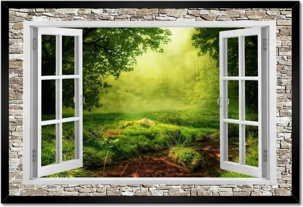 Poszterek keretben 60x40 Fa ablak