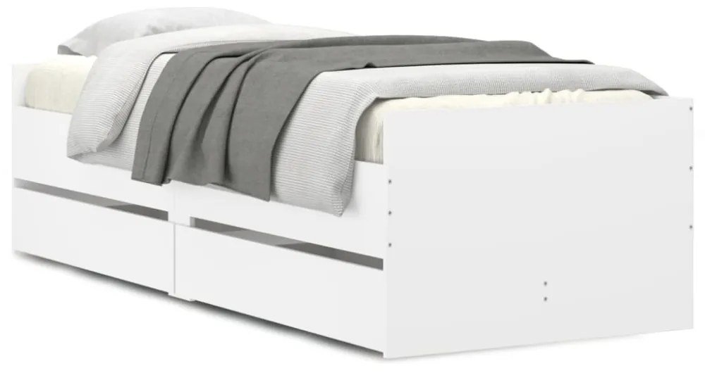 fehér ágykeret fiókokkal 90x190 cm