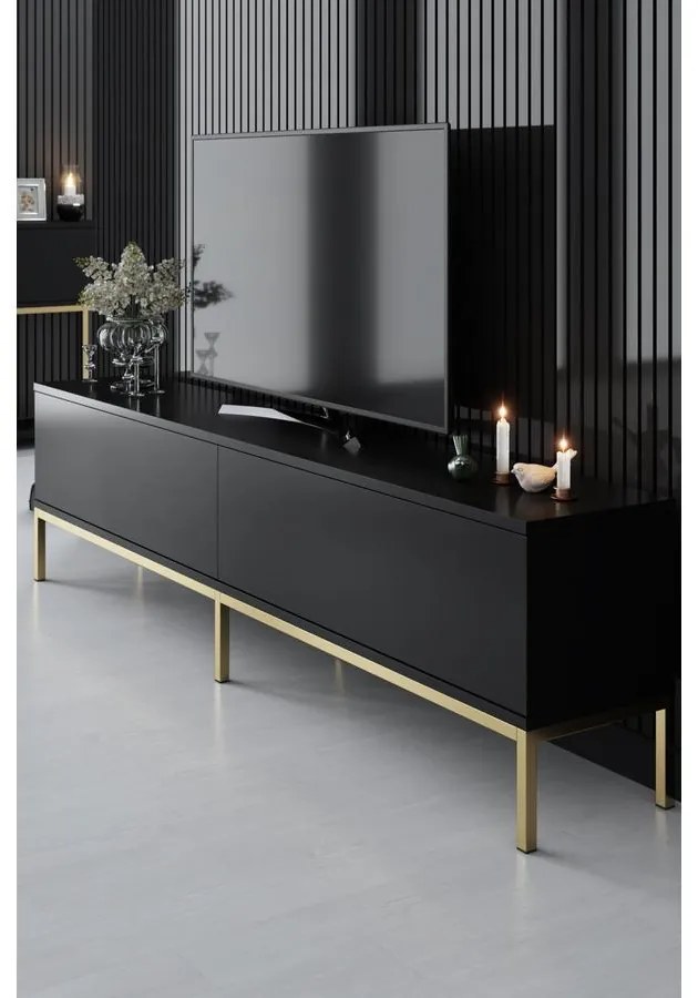 TV szekrény Lord - Black, Gold