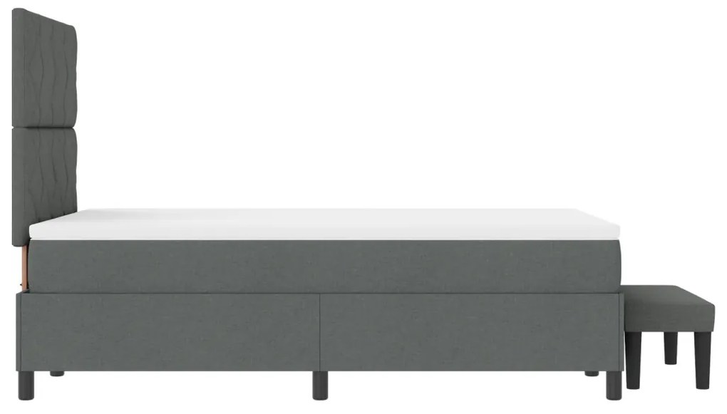 Box Spring ágy matraccal és paddal sötétszürke 120x200 cm