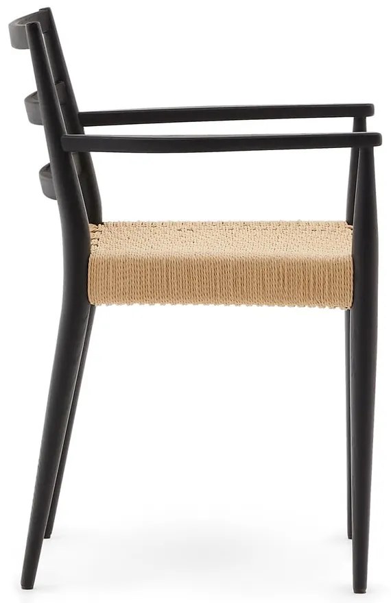 Fekete-natúr színű tölgyfa étkezőszék szett 2 db-os Analy – Kave Home