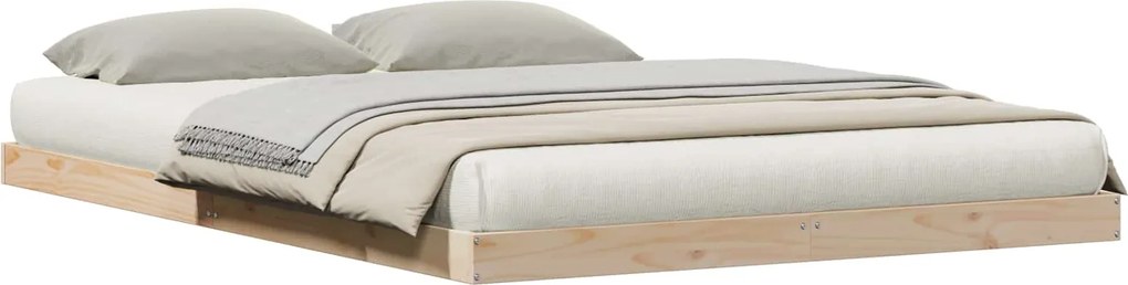 vidaXL Földi ágykeret Természetes 213.5 x 104 x 9 cm Tömör fenyőfa