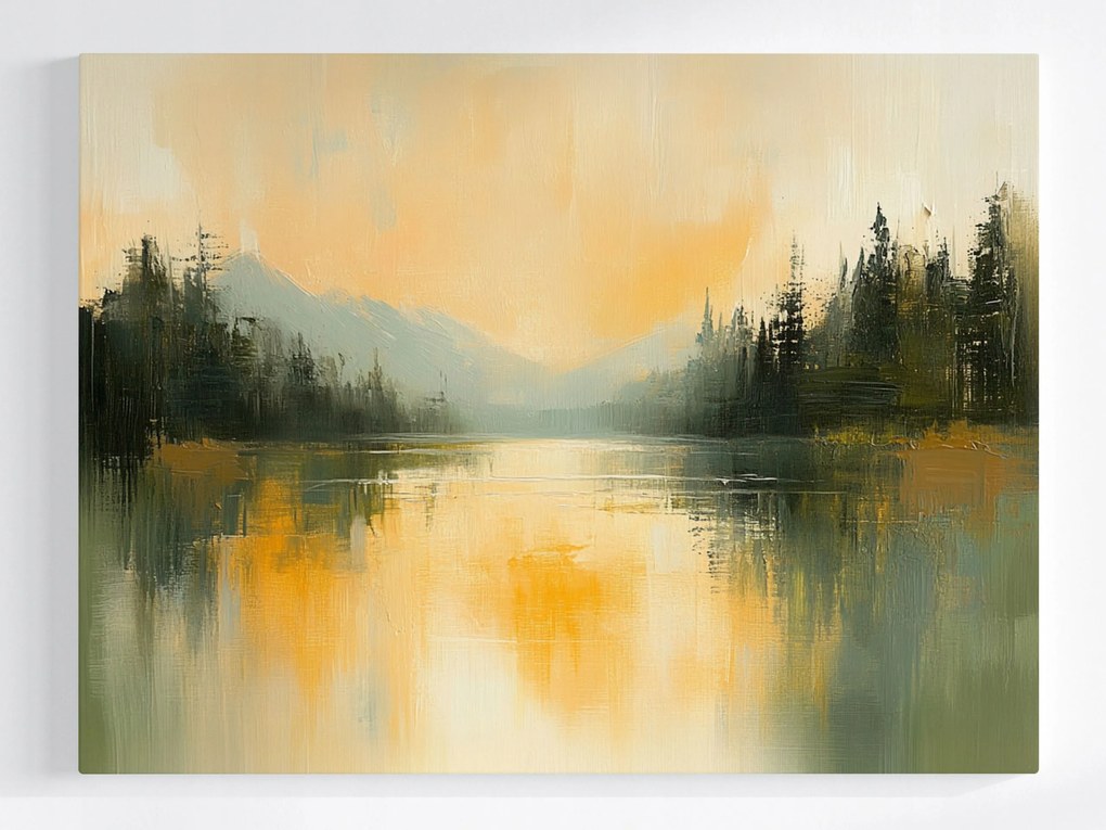 Vászonkép Canvas Tájkép Hegyek Erdő Tó Tükröződés 100x75