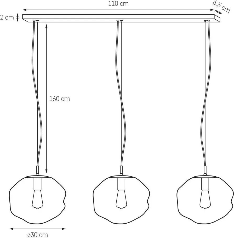 KASPA 10426309 AVIA Többágú Függesztett Lámpa Króm, Átlátszó E27 IP20