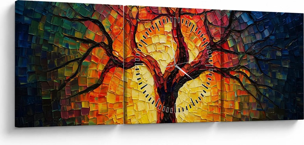 Kép - Az élet fája mozaikban (órával) (90x30 cm)